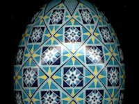 Turquoise Diamonds and Stars Blue Duck Ukrainian Easter Egg Pysanky By So Jeo : pysanky pysanka ukrainian easter egg batik art blue turquoise diamonds stars, blue